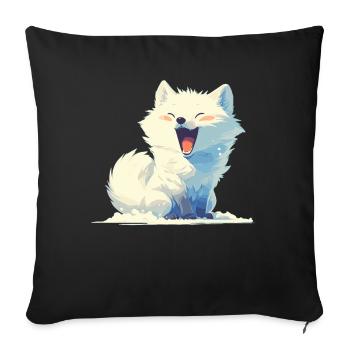 Arctic Fox Polarfüchse Polarfuchs - Sofa pillowcase 17,3'' x 17,3'' (45 x 45 cm) - black - Front