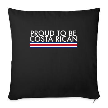 Fier d’être le drapeau du Costa Rica - Housse de coussin décorative 45 x 45 cm - noir - Devant