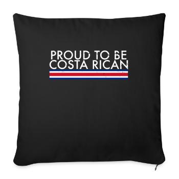 Proud To Be Costa Rican Vintage Flagge - Sofakissenbezug 45 x 45 cm - Schwarz - Vorne