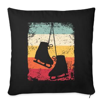 Patinage artistique Patinage artistique Patinage sur glace - Housse de coussin décorative 45 x 45 cm - noir - Devant