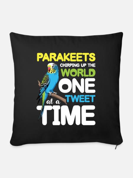 Parakeets Chirping Up The World One Tweet - Sofakissenbezug 45 x 45 cm - Schwarz
