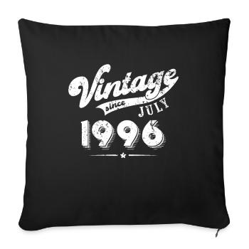 Vintage since July 1996 Birthday Gift - Sofa pillowcase 17,3'' x 17,3'' (45 x 45 cm) - black - Front