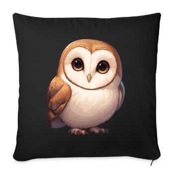 Barn Owl Schleiereulen Schleiereule - Sofa pillowcase 17,3'' x 17,3'' (45 x 45 cm) - black - Front