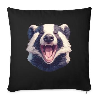 Badger Dachse Dachs - Sofakissenbezug 45 x 45 cm - Schwarz - Vorne