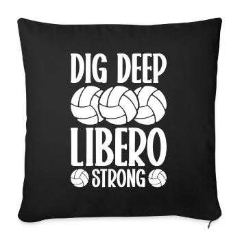 Volley-ball Libero - Housse de coussin décorative 45 x 45 cm - noir - Devant
