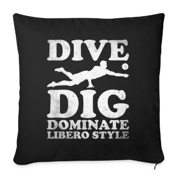 Volley-ball Libero - Housse de coussin décorative 45 x 45 cm - noir - Devant