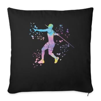 Javelin Throw Colorsplash Javelin Throw - Sofa pillowcase 17,3'' x 17,3'' (45 x 45 cm) - black - Front