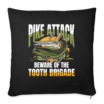 Pike of the Tooth Brigade für eine Anglerin - Sofakissenbezug 45 x 45 cm - Schwarz - Vorne