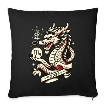 Scorpio Zodiac Year of the Dragon Zodiac - Sofa pillowcase 17,3'' x 17,3'' (45 x 45 cm) - black - Front