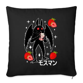 Mothman Strawberry Milkshake - Sofa pillowcase 17,3'' x 17,3'' (45 x 45 cm) - black - Front