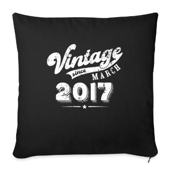 Millésime depuis Mars 2017 Cadeau d’anniversaire - Housse de coussin décorative 45 x 45 cm - noir - Devant