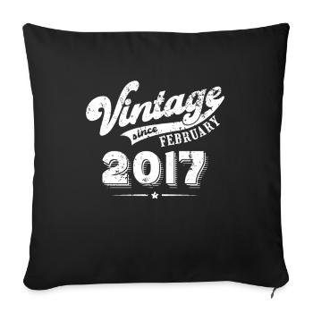 Millésime depuis Février 2017 Cadeau d’anniversaire - Housse de coussin décorative 45 x 45 cm - noir - Devant
