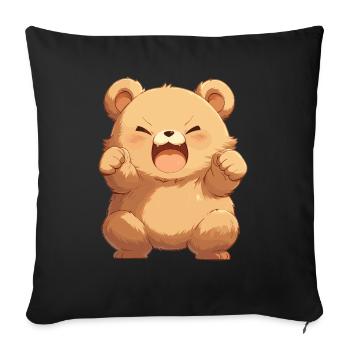 Bear Bären Bär - Sofakissenbezug 45 x 45 cm - Schwarz - Vorne