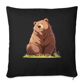 Bear Bären Bär - Sofakissenbezug 45 x 45 cm - Schwarz - Vorne