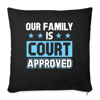 Unsere Familie Ist Vom Gericht Anerkannt Adoption - Sofakissenbezug 45 x 45 cm - Schwarz - Vorne
