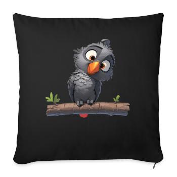 Gray Parrot Graupapageis Graupapagei - Sofa pillowcase 17,3'' x 17,3'' (45 x 45 cm) - black - Front