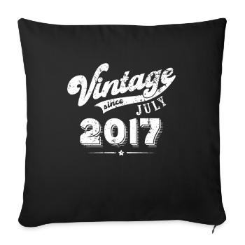Millésime depuis Juillet 2017 Cadeau d’anniversaire - Housse de coussin décorative 45 x 45 cm - noir - Devant