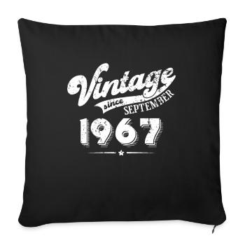 Millésime depuis Septembre 1967 Cadeau d’anniversaire - Housse de coussin décorative 45 x 45 cm - noir - Devant