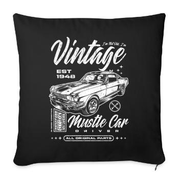 Ich bin nicht alt, ich bin Oldtimer, Jahrgang 1948 - Sofakissenbezug 45 x 45 cm - Schwarz - Vorne