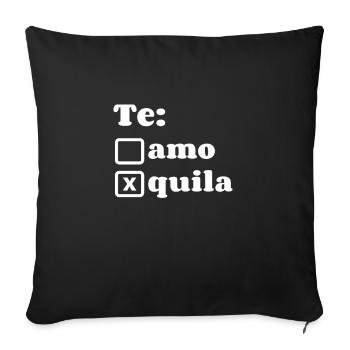 Tequila Sunrise Saufen Party Mexiko Geschenk - Sofakissenbezug 45 x 45 cm - Schwarz - Vorne