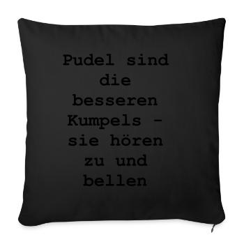 Cuddle partner gift - Sofa pillowcase 17,3'' x 17,3'' (45 x 45 cm) - black - Front