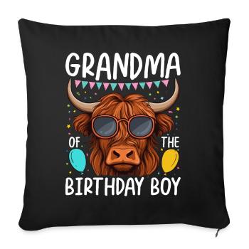 Grand-mère du garçon d’anniversaire - Housse de coussin décorative 45 x 45 cm - noir - Devant