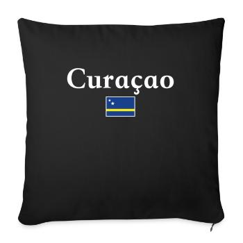 Drapeau de Curaçao - Housse de coussin décorative 45 x 45 cm - noir - Devant