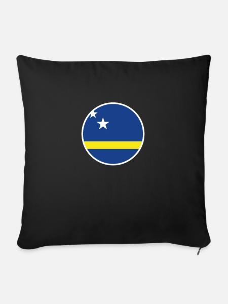 Curaçao Flagge - Sofakissenbezug 45 x 45 cm - Schwarz