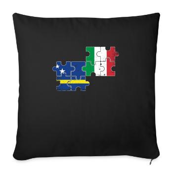 Curaçao Italy Vintage Flag - Sofa pillowcase 17,3'' x 17,3'' (45 x 45 cm) - black - Front