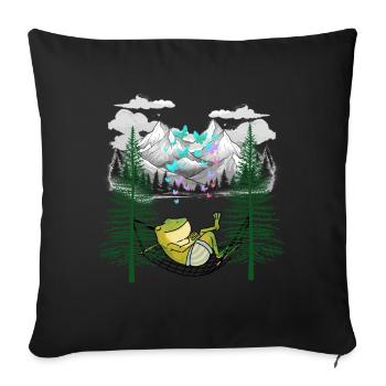 Nature Nature Lover Frog Frogs Hammock - Sofa pillowcase 17,3'' x 17,3'' (45 x 45 cm) - black - Front