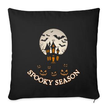 Spooky Season Haunted House Unisex Kinder T-Shirt - Sofakissenbezug 45 x 45 cm - Schwarz - Vorne