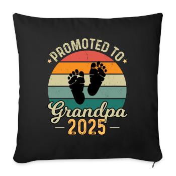 Promoted To Grandpa 2025 - Sofa pillowcase 17,3'' x 17,3'' (45 x 45 cm) - black - Front