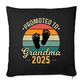 Promoted To Grandma 2025 - Sofa pillowcase 17,3'' x 17,3'' (45 x 45 cm) - black - Front