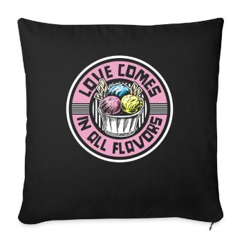 L’amour vient dans toutes les saveurs Gelato Maker Lover Ice - Housse de coussin décorative 45 x 45 cm - noir - Devant