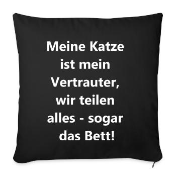 Cat Bed Gift - Sofa pillowcase 17,3'' x 17,3'' (45 x 45 cm) - black - Front