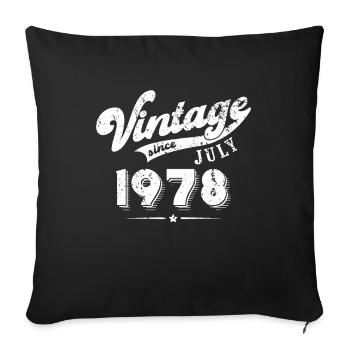Millésime depuis Juillet 1978 Cadeau d’anniversaire - Housse de coussin décorative 45 x 45 cm - noir - Devant