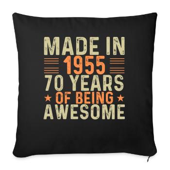 Made In 1955 70 Years Of Being Awesome - Sofa pillowcase 17,3'' x 17,3'' (45 x 45 cm) - black - Front