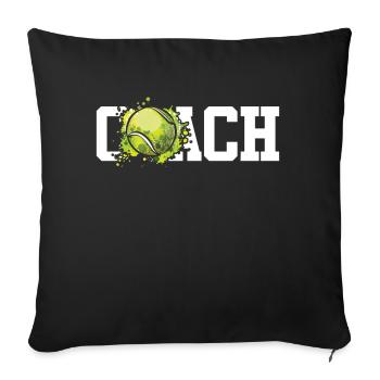 Funny Tennis Player Racket Coach - Sofa pillowcase 17,3'' x 17,3'' (45 x 45 cm) - black - Front