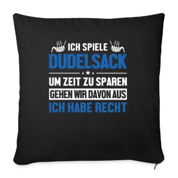 Dudelsackspieler hat immer Recht Blowpipe Player - Housse de coussin décorative 45 x 45 cm - noir - Devant