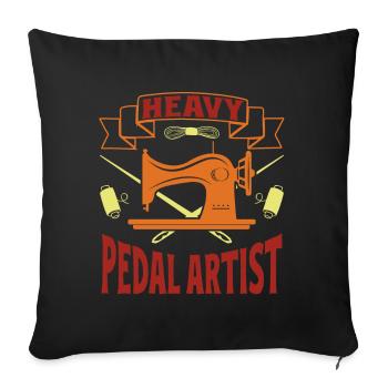 Heavy Pedal Artist - Machine à coudre Quilter - Housse de coussin décorative 45 x 45 cm - noir - Devant