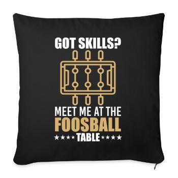 Foosball Table Soccer Funny Foosball - Sofa pillowcase 17,3'' x 17,3'' (45 x 45 cm) - black - Front