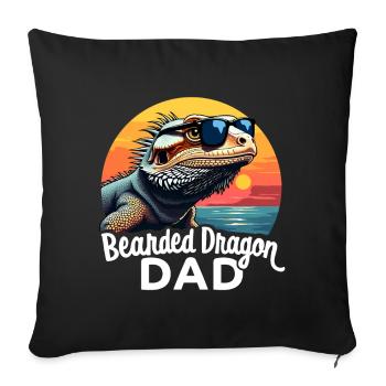 Dragon barbu disant papa drôle dragon barbu cadeau - Housse de coussin décorative 45 x 45 cm - noir - Devant