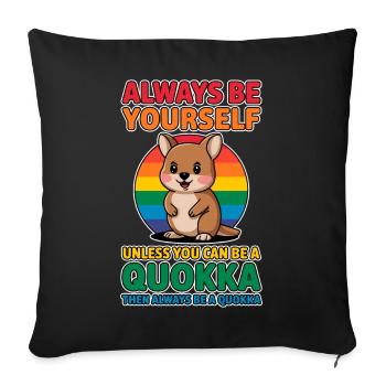 Quokka Disant Australie Drôle Quokka Cadeau - Housse de coussin décorative 45 x 45 cm - noir - Devant