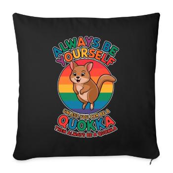 Quokka Disant Australie Drôle Quokka Cadeau - Housse de coussin décorative 45 x 45 cm - noir - Devant