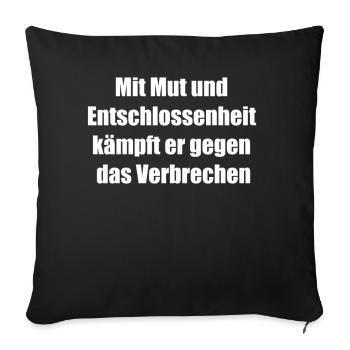 Polizei Geschenk - Sofakissenbezug 45 x 45 cm - Schwarz - Vorne