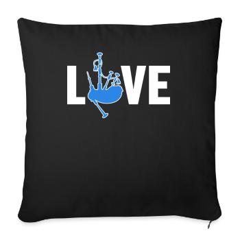 Cornemuse Love Great Highland Bagpipe Leçons - Housse de coussin décorative 45 x 45 cm - noir - Devant