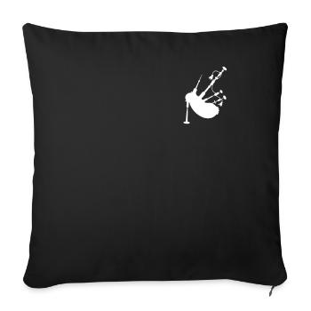 Cornemuse Logo Emblème Leçons de cornemuse Sarbacane - Housse de coussin décorative 45 x 45 cm - noir - Devant