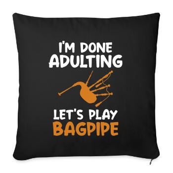 Fini Adulte Jouons à la cornemuse Blowpipe Player - Housse de coussin décorative 45 x 45 cm - noir - Devant
