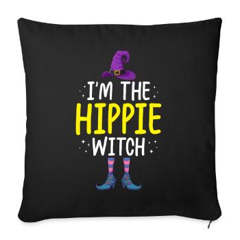 I'm the Hippie Witch - Sofa pillowcase 17,3'' x 17,3'' (45 x 45 cm) - black - Front