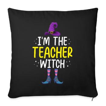 Je suis la sorcière enseignante - Housse de coussin décorative 45 x 45 cm - noir - Devant
